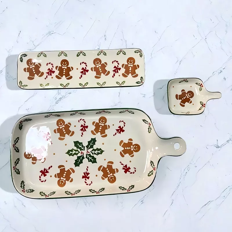 Dulang Pembakar Seramik Lelaki Gingerbread Krismas