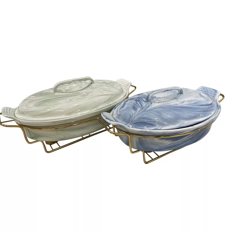 Pinggan seramik marbling yang elegan