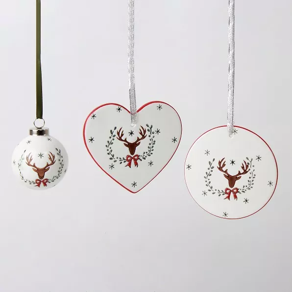 Hiasan pokok Krismas seramik buatan tangan yang unik